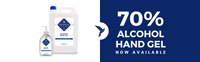 Bottle of 70% alcohol hand sanitiser with moisturizing formula and neutral scent