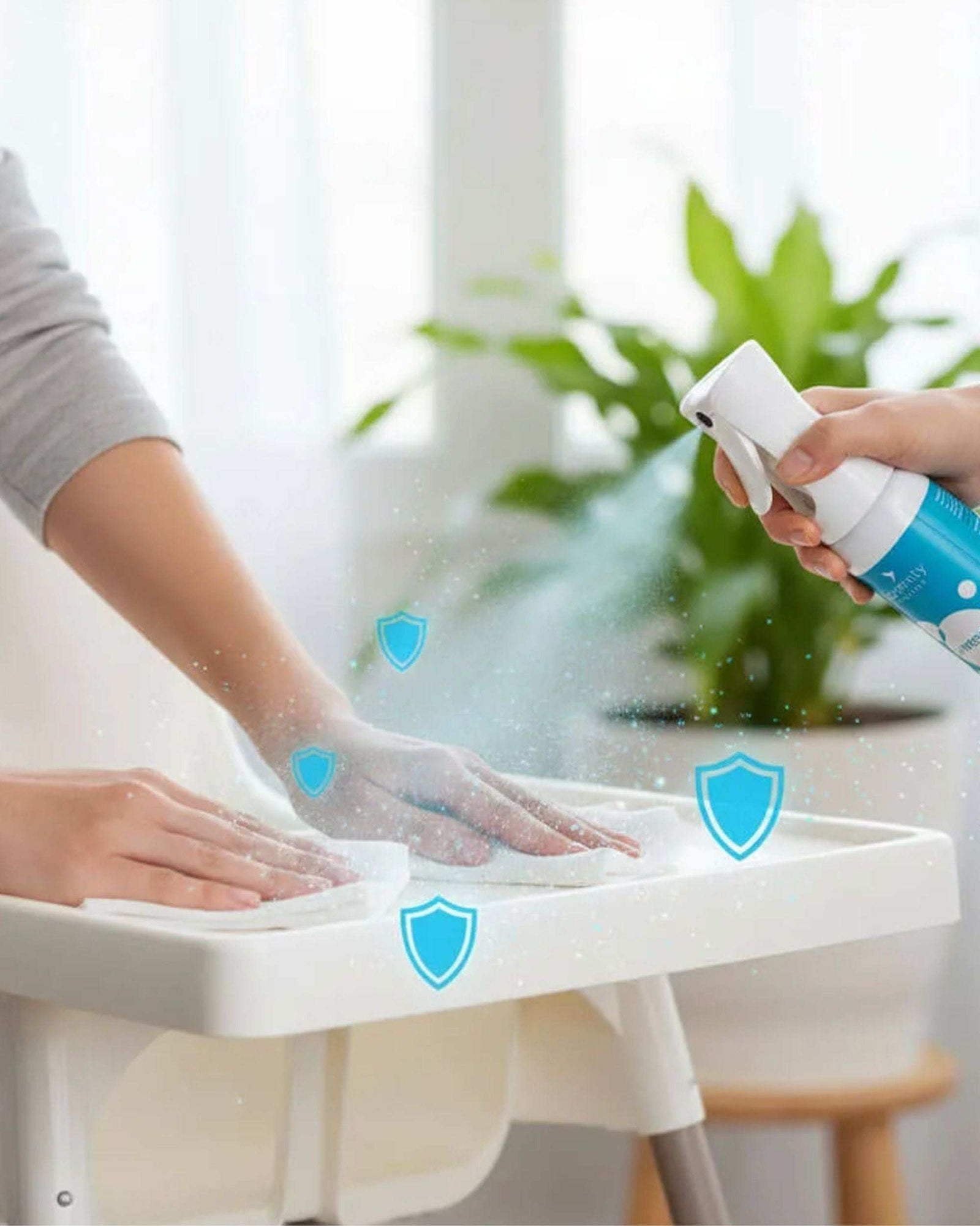 Viresist surface sanitiser spray protecting door handles from germs and viruses