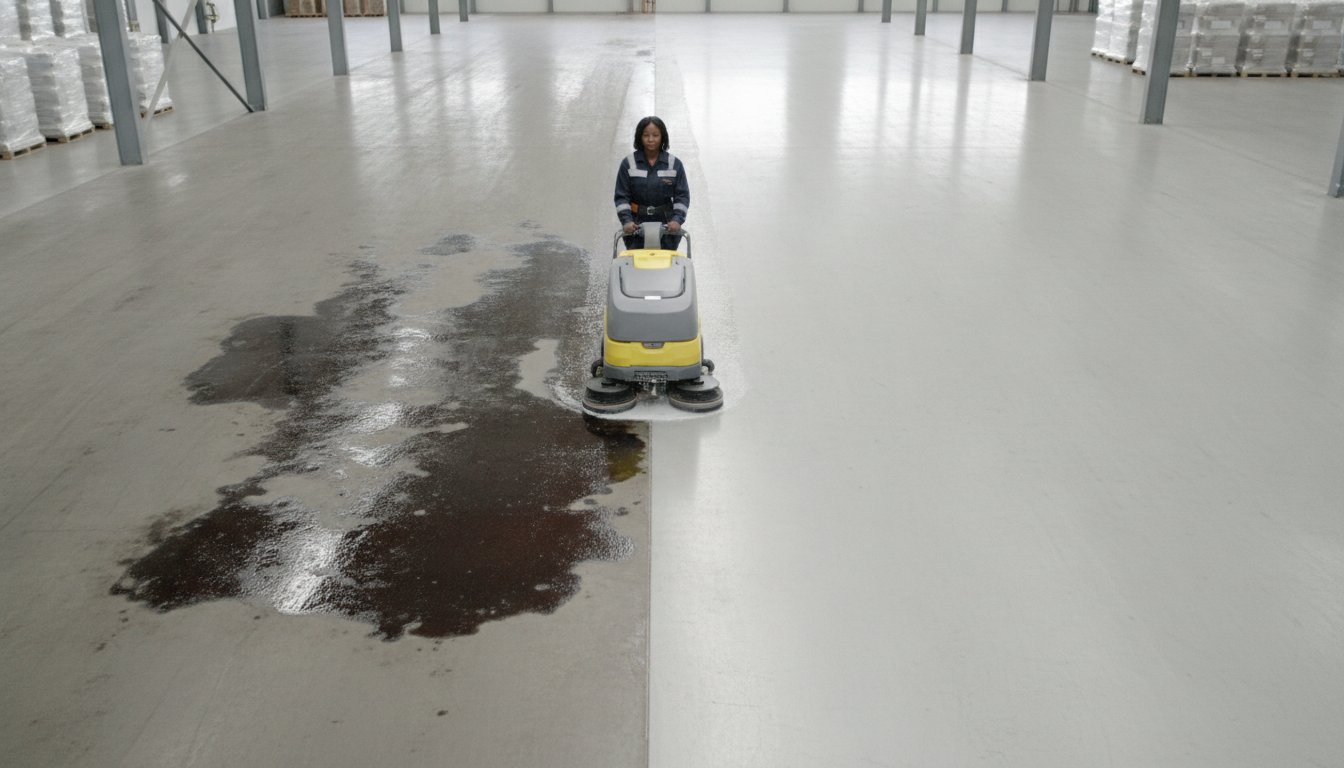 How to Remove Oil Stains from Concrete Warehouse Floors: A Professional Guide