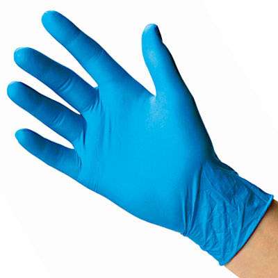 Person wearing protective gloves to prevent hand dermatitis