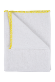 Lightweight bleached dishcloth 30x28cm with yellow edging, pack of 10.