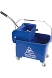 Colour coded heavy duty bucket with wringer, 20 litre capacity, blue.