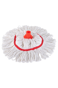 Hygiemix T1D Socket Mop 250 with red stayflat band and T1D socket.