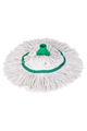 Hygiemix T1D Socket Mop 250 with green socket, made of synthetic and cotton yarns, looped end design.