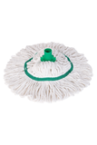 Hygiemix T1D Socket Mop 250 with green socket, made of synthetic and cotton yarns, looped end design.