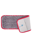 Nano-Ag Antibacterial Microfibre Flat Mop with red trim and grey microfibre, pack of 5.