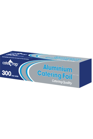 Catering Aluminium Foil 75 Meter in tamper-proof box with disposable blade.