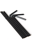 Black biodegradable bendy drinking straws, pack of 250, made from compostable PLA.