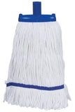 Hygiemix Exel® Prairie Mop 340g with blue fitting and white yarn.