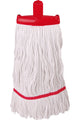 Hygiemix Exel® Prairie Mop 340g with red fitting and looped end yarn.