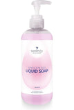 Pearlescent pink hygienic hand soap bottle with pump, 500ml.