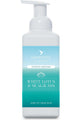 White Lotus and Seagrass Hand Foam Sanitiser with pump dispenser, hypoallergenic, alcohol-free formula.