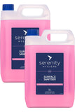 Antibacterial surface sanitiser, eco-friendly, unscented, food safe, 5L bottles, effective on all hard surfaces.