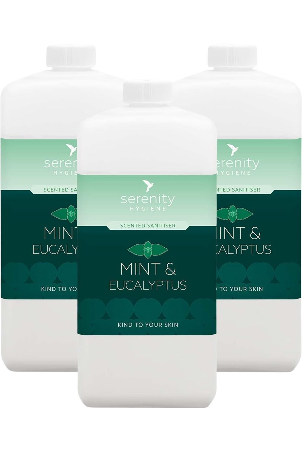 Eucalyptus hand foam sanitiser with mint fragrance, germ protection, hypoallergenic, alcohol-free.