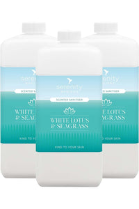Seagrass Hand Foam Sanitiser with white lotus fragrance, alcohol-free, hypoallergenic, effective germ protection.