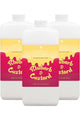 Rhubarb and Custard Hand Foam Sanitiser bottles with vibrant label design.