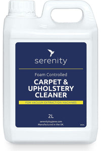 Concentrated carpet and upholstery cleaner for vacuum extraction machines, high dilution, low foaming, fast cleaning, wild fig scent.