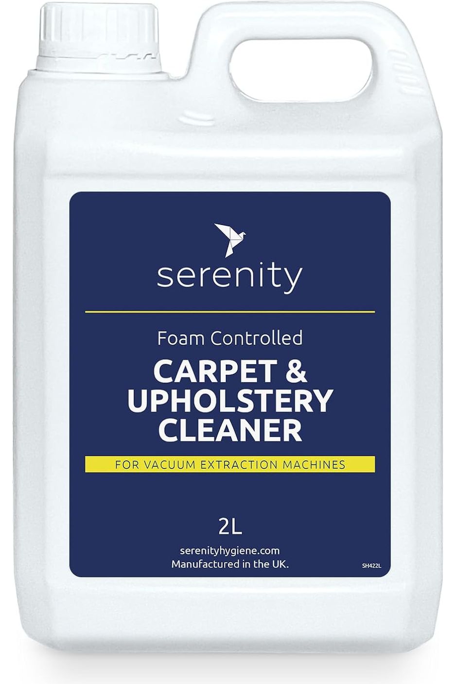 Concentrated carpet and upholstery cleaner for vacuum extraction machines, high dilution, low foaming, fast cleaning, wild fig scent.