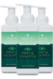 Mint and Eucalyptus Hand Foam Sanitiser bottles from Serenity Hygiene, no alcohol, germ protection.