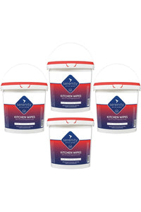 Antimicrobial Kitchen Wipes - 125 Extra Large Alcohol-Free Wipes, Kills 99.9999% Bacteria, Vegan, EU Biocide Compliant.
