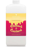 Rhubarb and Custard Hand Foam Sanitiser bottle with a scented label, effective against germs and hypoallergenic.