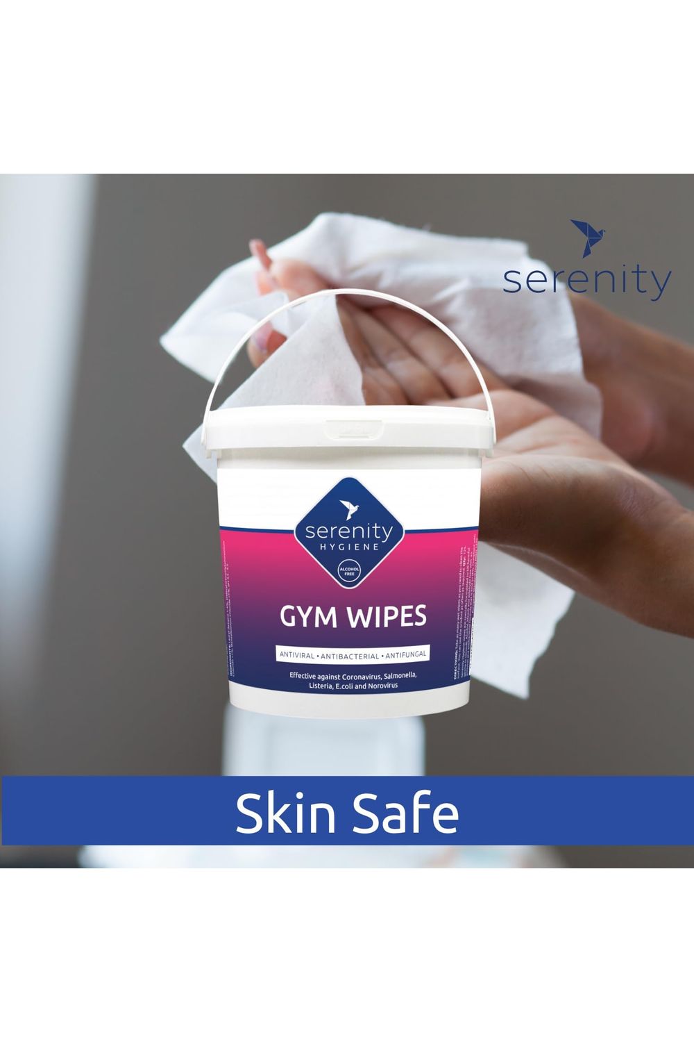 Antimicrobial Gym Wipes - Extra Large, Alcohol-Free | UK Made, Strong & Safe Serenity Chemicals Antimicrobial Gym Wipes - Extra Large, Alcohol-Free | UK Made, Strong & Safe Serenity Chemicals