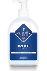 Hand Gel Sanitiser with antiviral and antibacterial properties in a pump bottle.