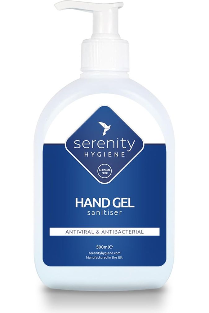 Hand Gel Sanitiser with antiviral and antibacterial properties in a pump bottle.