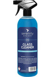 Glass & Mirror Cleaner spray bottle with trigger, 1-liter size, fast grease removal, streak-free finish.