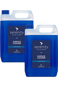 Antibacterial surface cleaner concentrate in blue 5L bottles, suitable for eco-friendly and effective cleaning.