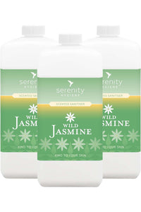 Wild Jasmine Hand Foam Sanitiser bottles with hypoallergenic and non-alcoholic formula.