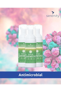 Wild Jasmine Hand Foam Sanitiser with antimicrobial properties and hypoallergenic formula.