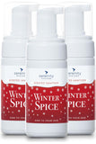 Winter Spice Hand Foam Sanitiser bottles with winter spice fragrance, germ protection, and hypoallergenic formula.