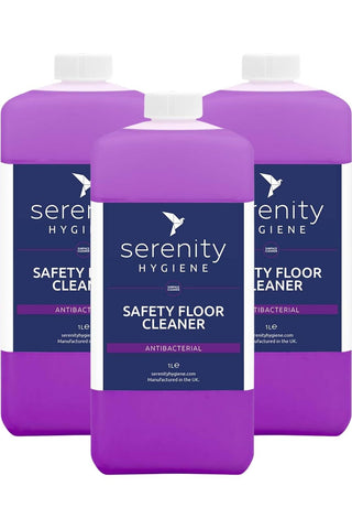 Antibacterial Floor Cleaner Concentrate bottles in purple, eco-friendly formula for sparkling clean surfaces.