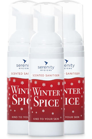 Winter Spice Hand Foam Sanitiser with gentle, effective biocide and delightful fragrance.