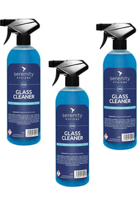 Glass & Mirror Cleaner bottles with trigger spray tops for shiny surfaces.