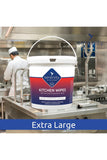 Extra Large Serenity Antimicrobial Kitchen Wipes in a commercial kitchen setting.