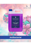 Antibacterial floor cleaner concentrate, germ-killing formula in 5L bottle with floral scent.