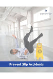 Serenity spill absorbent powder preventing slip accidents indoors.