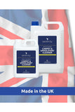 Carpet & Upholstery Cleaner bottles with UK flag background.