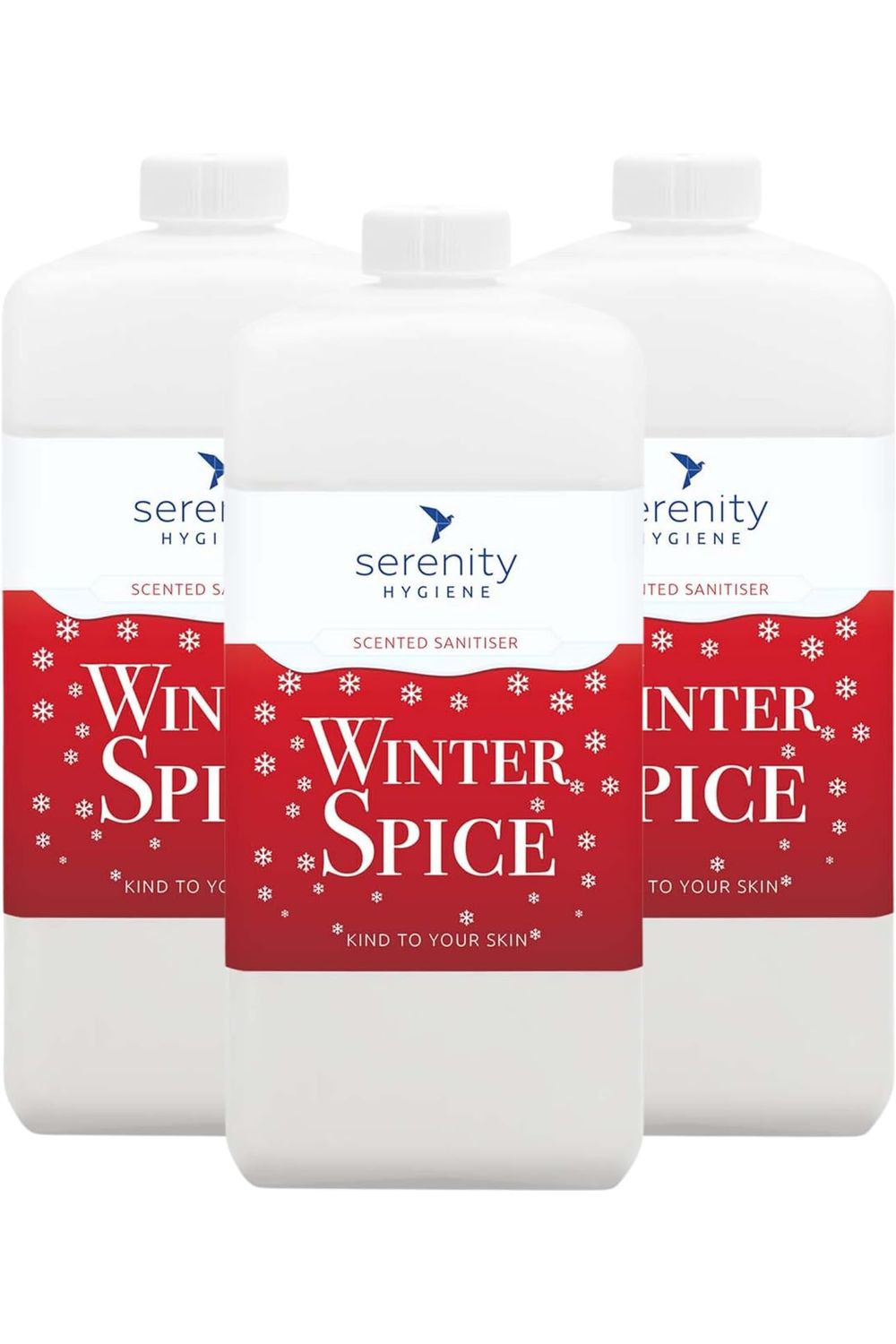 Winter Spice Hand Foam Sanitiser bottles with festive labels and effective germ protection.