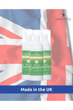 Wild Jasmine Hand Foam Sanitiser by Serenity with Union Jack background, made in the UK, hypoallergenic, alcohol-free formula.