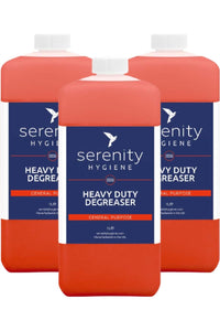 Serenity Heavy Duty Degreaser Concentrate eco-friendly cleaning solution, suitable for kitchen appliances, worktops, and industrial environments.
