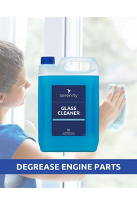 Glass & Mirror Cleaner for shiny surfaces, 5L bottle.