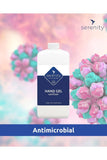 Hand Gel Sanitiser bottle with antimicrobial label, advanced antiviral/antibacterial formulation.