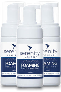 Unscented Hand Foam Sanitiser bottles by Serenity Hygiene.