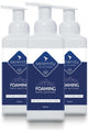 Unscented hand foam sanitiser bottles with antiviral and antibacterial features.