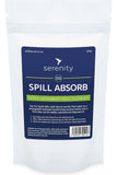 Serenity Spill Absorb Liquid Absorbent Powder packaging.