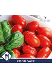 Food-safe antimicrobial kitchen wipes with fresh tomatoes and basil.