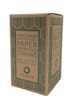 Black paper drinking straws, 8-inch, pack of 250, biodegradable packaging.